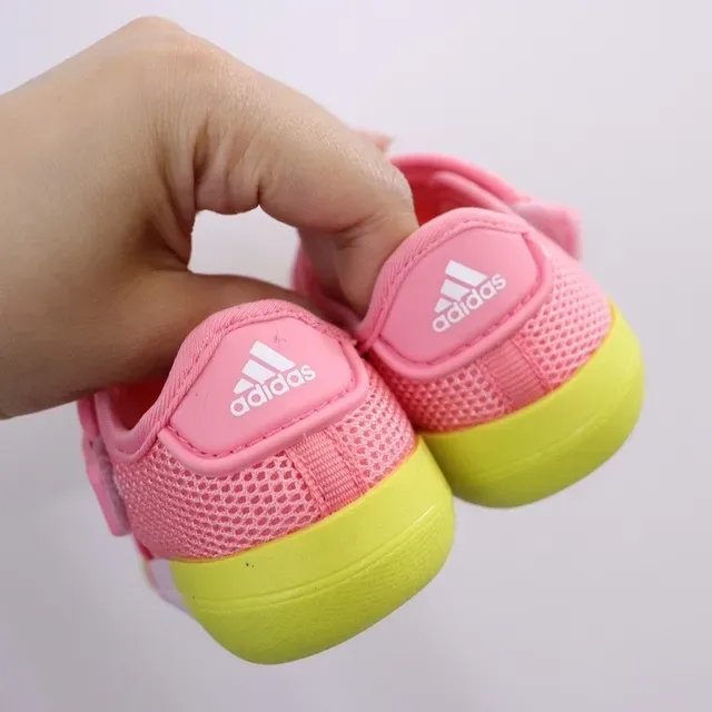 Adidas Pink and Lime Green Mesh Slip-On Lifestyle Sneakers 24