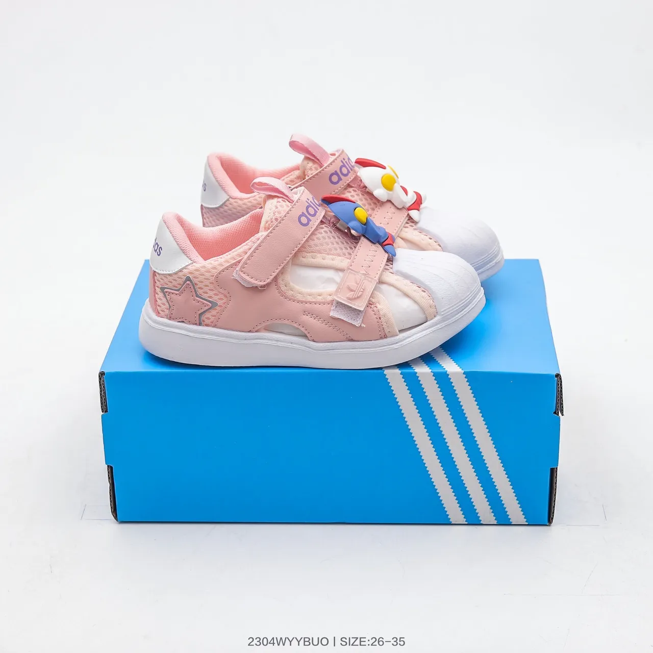 Adidas Pink Multicolor Open-Toe Multi-Strap Casual Sandals 6