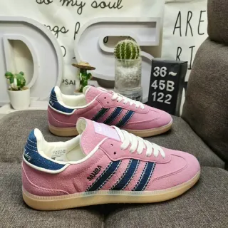 Adidas Pink Navy Suede Upper Three Stripes Lifestyle Sneakers
