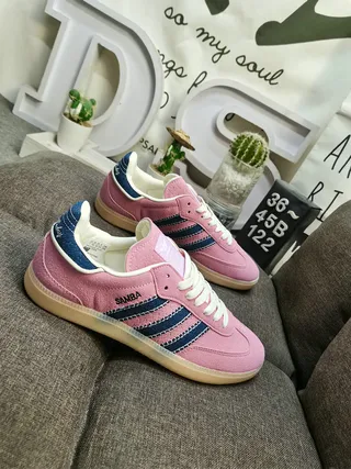 Adidas Pink Navy Suede Upper Three Stripes Lifestyle Sneakers 9