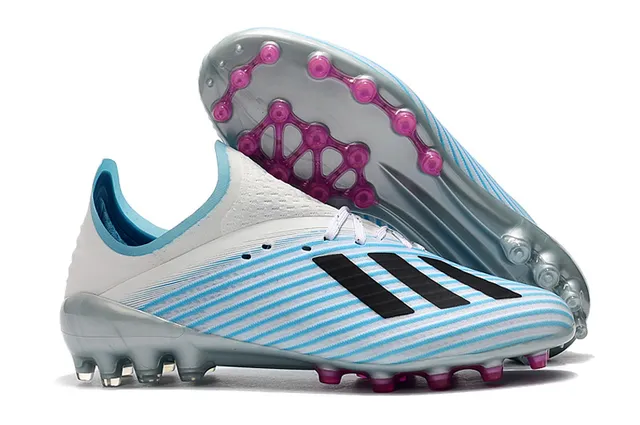 Adidas وردي بوني مضفرة أعلى شفاف ستادات مولدة أرضية صلبة أحذية كرة القدم 3