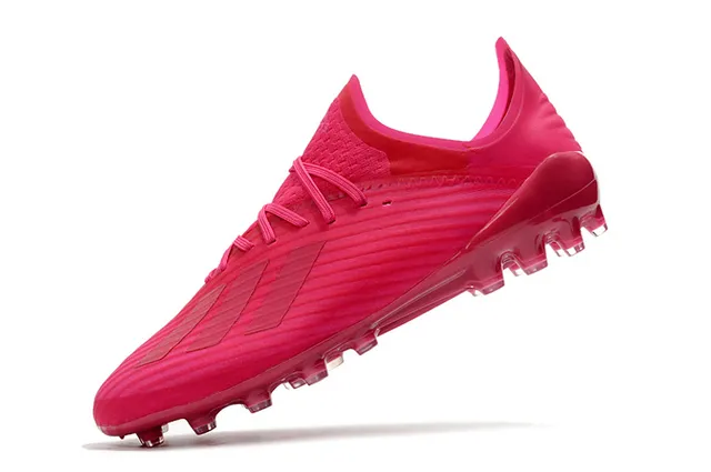 Adidas وردي بوني مضفرة أعلى شفاف ستادات مولدة أرضية صلبة أحذية كرة القدم 11