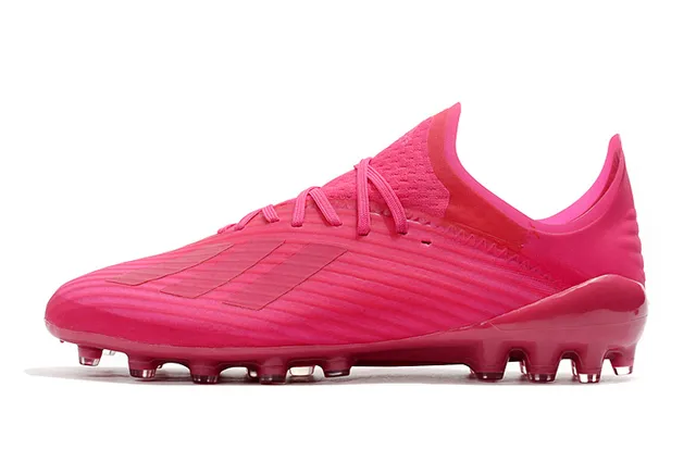 Adidas وردي بوني مضفرة أعلى شفاف ستادات مولدة أرضية صلبة أحذية كرة القدم 12