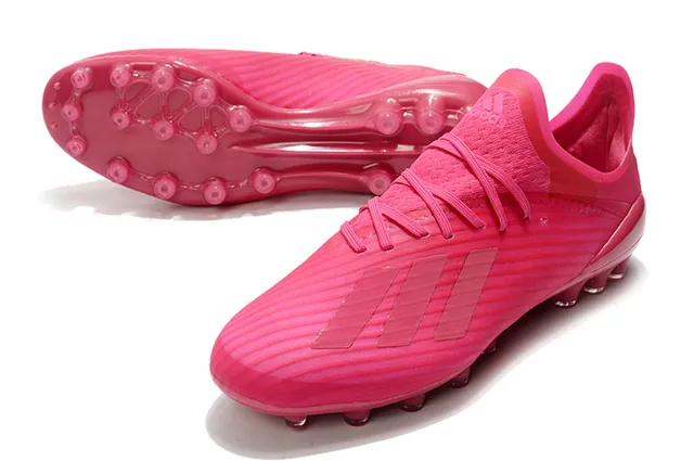 Adidas وردي بوني مضفرة أعلى شفاف ستادات مولدة أرضية صلبة أحذية كرة القدم 13