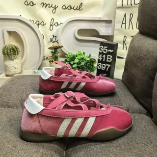 Adidas Pink Suede Strap-Over-Tongue Lifestyle Sneakers
