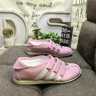 Adidas Pink White Low-Top Velcro Strap Closure Lifestyle Sneakers