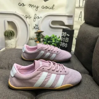 Adidas Pink White Suede Upper Three-Stripe Side Panel Lifestyle Sneakers
