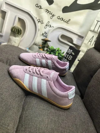 Adidas Pink White Suede Upper Three-Stripe Side Panel Lifestyle Sneakers 7