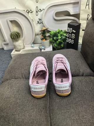 Adidas Pink White Suede Upper Three-Stripe Side Panel Lifestyle Sneakers 8