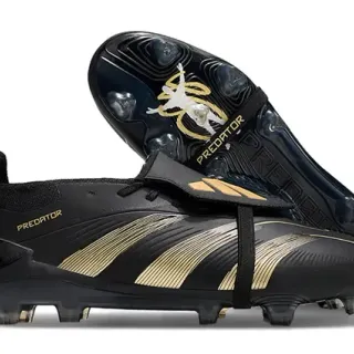 Adidas Predator Black and Gold Firm-Ground Soccer Shoes