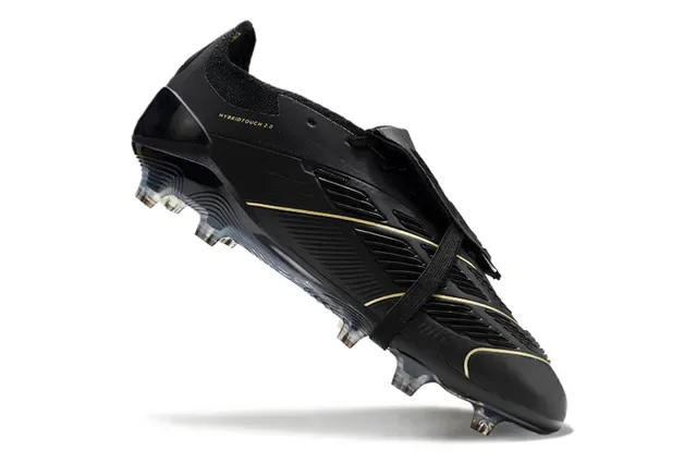 Adidas Predator Black and Gold Firm-Ground Soccer Shoes 2