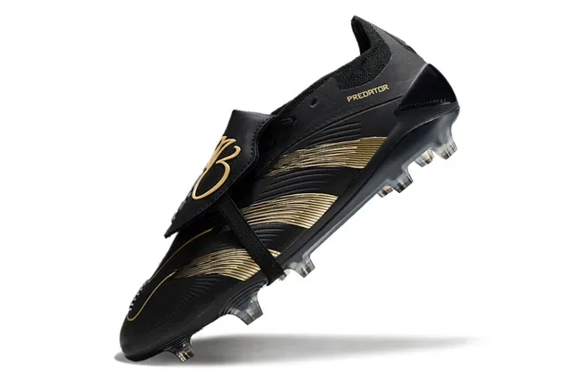 Adidas Predator Black and Gold Firm-Ground Soccer Shoes 3