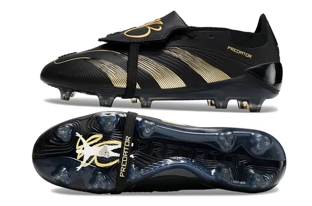 Adidas Predator Black and Gold Firm-Ground Soccer Shoes 6