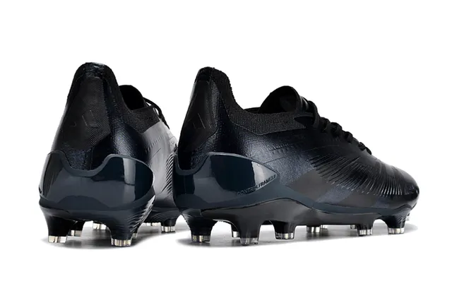 Adidas Predator Black Blue Ribbed Forefoot Cage Asymmetrical Lacing Firm-Ground Soccer Shoes 5
