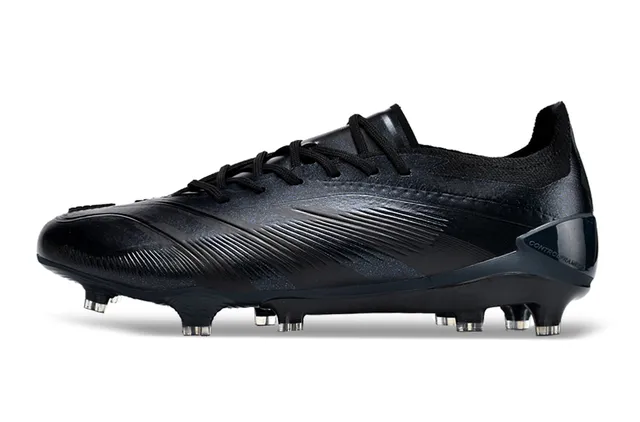 Adidas Predator Black Blue Ribbed Forefoot Cage Asymmetrical Lacing Firm-Ground Soccer Shoes 7