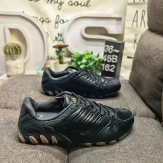 Adidas Predator Black Brown Leather Upper Ribbed Synthetic Cage Lifestyle Sneakers