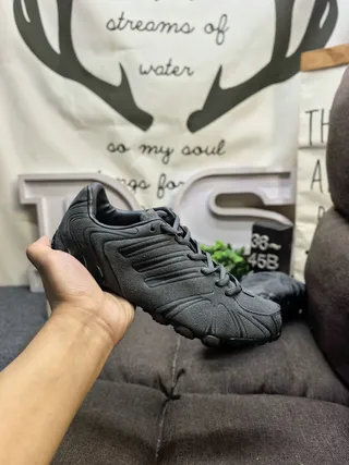 Adidas Predator Black Brown Leather Upper Ribbed Synthetic Cage Lifestyle Sneakers 5