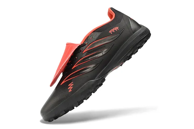 Adidas Predator أسود برتقالي منخفض القطع Silhouette جلد صناعي علوي أحذية كرة القدم للعشب 12