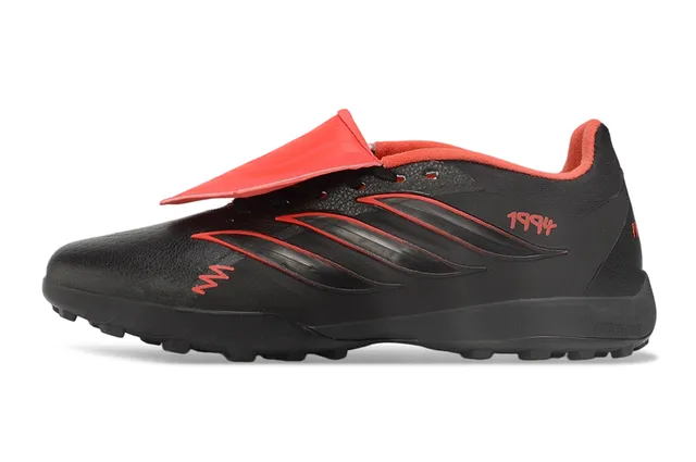 Adidas Predator أسود برتقالي منخفض القطع Silhouette جلد صناعي علوي أحذية كرة القدم للعشب 17