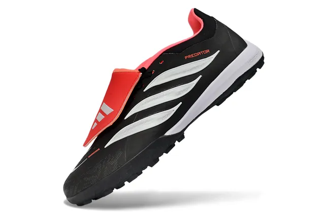 Adidas Predator Noir Rouge Low-Cut Upper Synthétique Turf Chaussures de Football 11