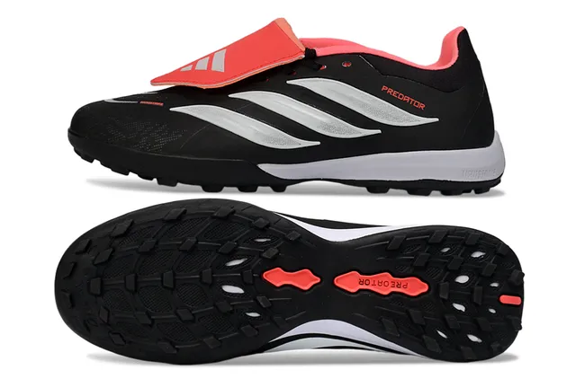 Adidas Predator Noir Rouge Low-Cut Upper Synthétique Turf Chaussures de Football 15