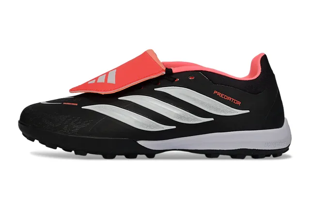 Adidas Predator Noir Rouge Low-Cut Upper Synthétique Turf Chaussures de Football 16