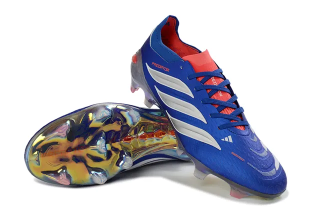 Adidas Predator Blue Silver Synthetic Upper Three Stripes Firm-Ground Soccer Shoes 4
