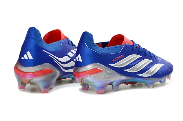 Adidas Predator Blue Silver Synthetic Upper Three Stripes Firm-Ground Soccer Shoes 5