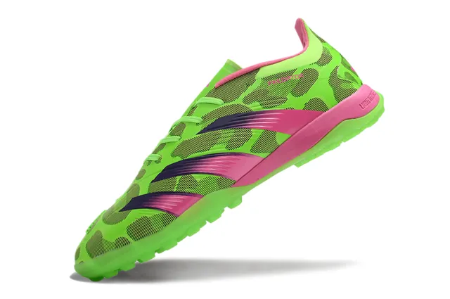 Adidas Predator Vert Rose Néon Camouflage Haut de chaussure Semelle intermédiaire Accent Gazon artificiel Chaussures de football 3
