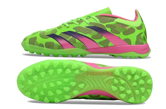 Adidas Predator Vert Rose Néon Camouflage Haut de chaussure Semelle intermédiaire Accent Gazon artificiel Chaussures de football 6