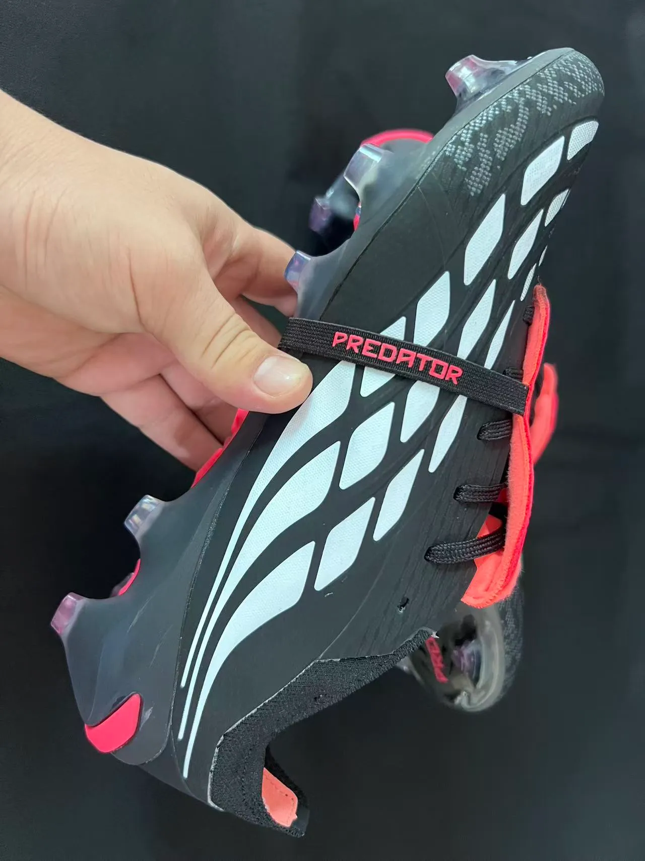 Adidas Predator Manostrike Black Pink Firm-Ground Soccer Shoes 6