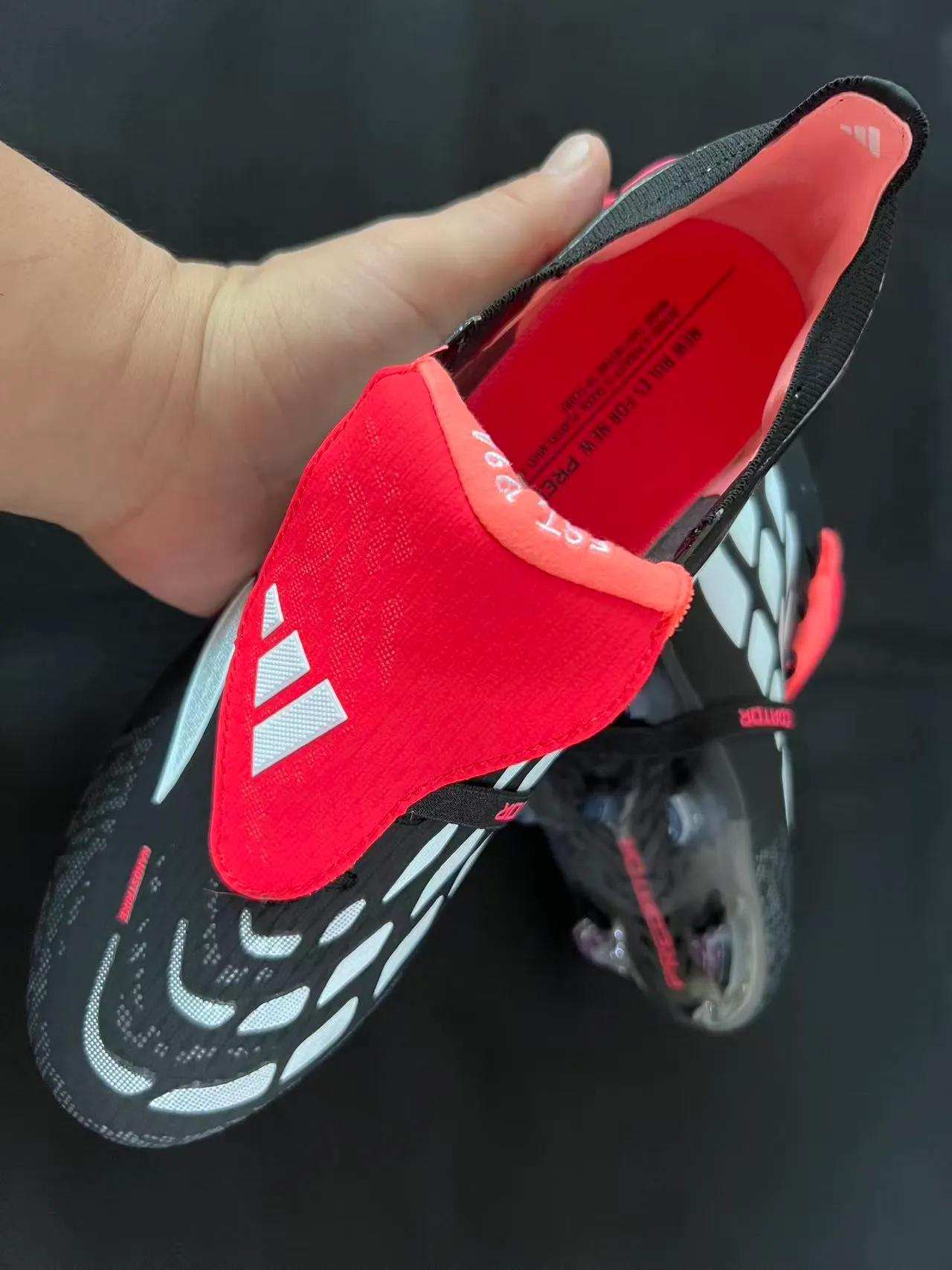 Adidas Predator Manostrike Black Pink Firm-Ground Soccer Shoes 7