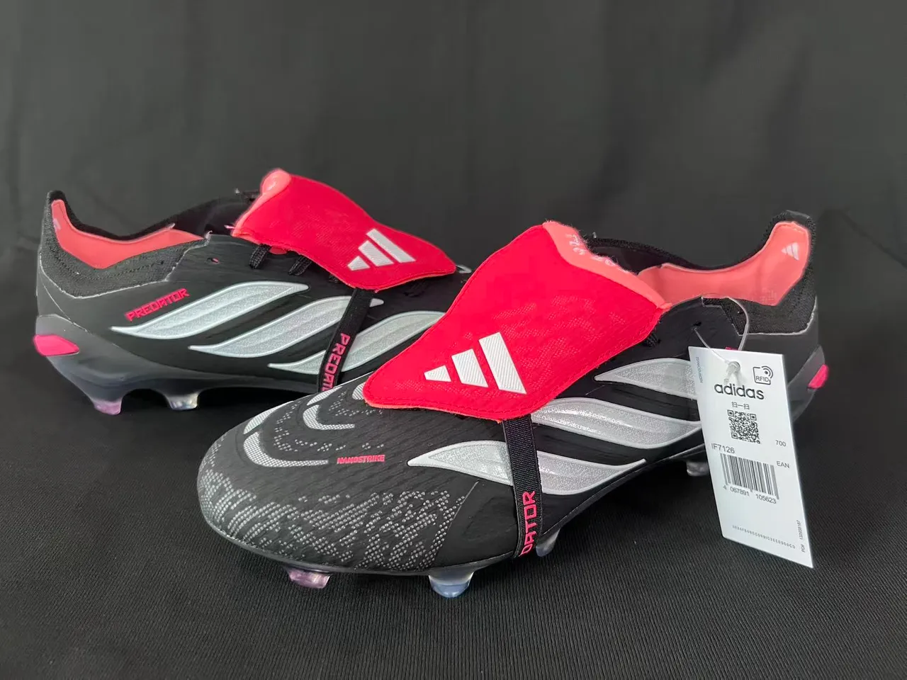 Adidas Predator Manostrike Black Pink Firm-Ground Soccer Shoes 9