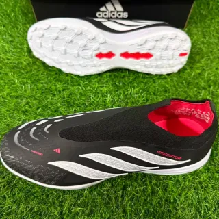 Adidas Predator Nanostrike कालो सादा लाल कृत्रिम घास फुटबॉल जूते