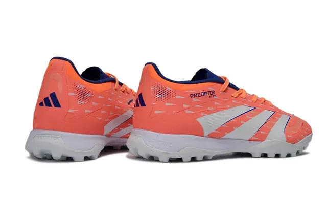 Adidas Predator Chaussures de football turf orange blanc à tige basse en synthétique avec motif géométrique texturé 5