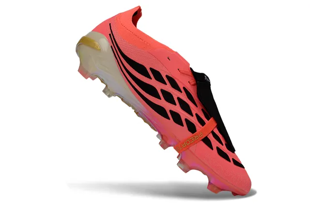 Adidas Predator Pink Gold Low-Cut Lace-Cover Boot Metallic Stripes Firm-Ground Soccer Shoes 2
