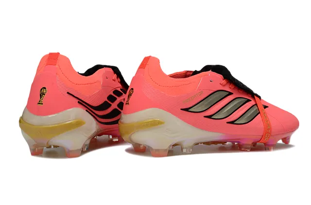Adidas Predator Pink Gold Low-Cut Lace-Cover Boot Metallic Stripes Firm-Ground Soccer Shoes 5