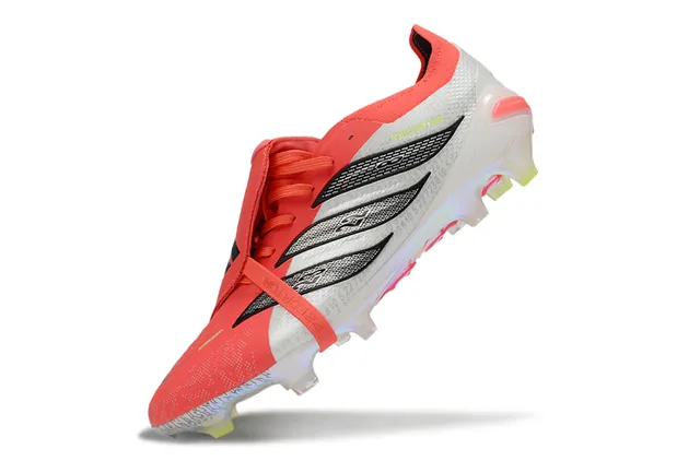 Adidas Predator Red Silver Low-Cut Silhouette Iridescent Translucent Sole Firm-Ground Soccer Shoes 3