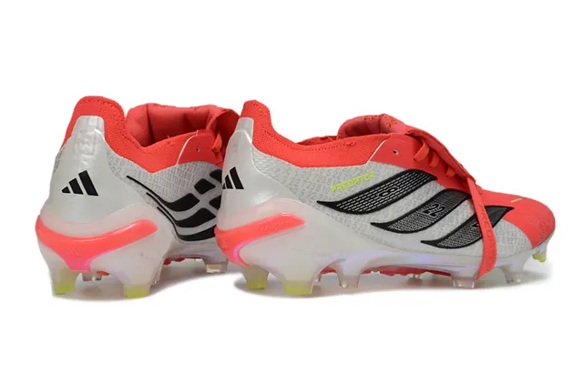 Adidas Predator Red Silver Low-Cut Silhouette Iridescent Translucent Sole Firm-Ground Soccer Shoes 5