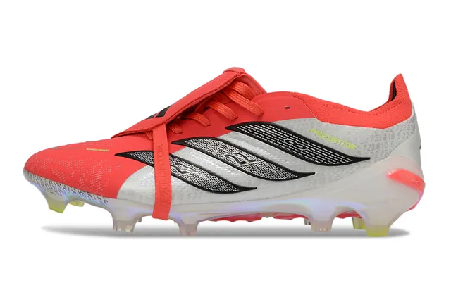 Adidas Predator Red Silver Low-Cut Silhouette Iridescent Translucent Sole Firm-Ground Soccer Shoes 7