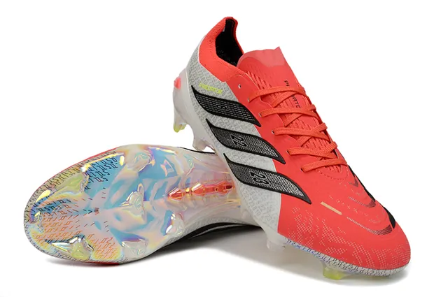 Adidas Predator 红色白色 低帮足球靴 全息虹彩鞋底 人工草地足球鞋 4