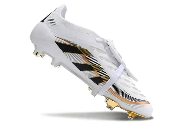 Chaussures de football Adidas Predator +Teamgeist Blancs Noirs Dorés Firm-Ground 2