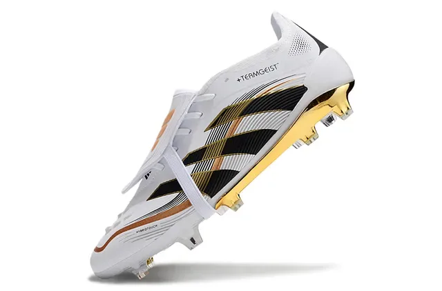 Chaussures de football Adidas Predator +Teamgeist Blancs Noirs Dorés Firm-Ground 3