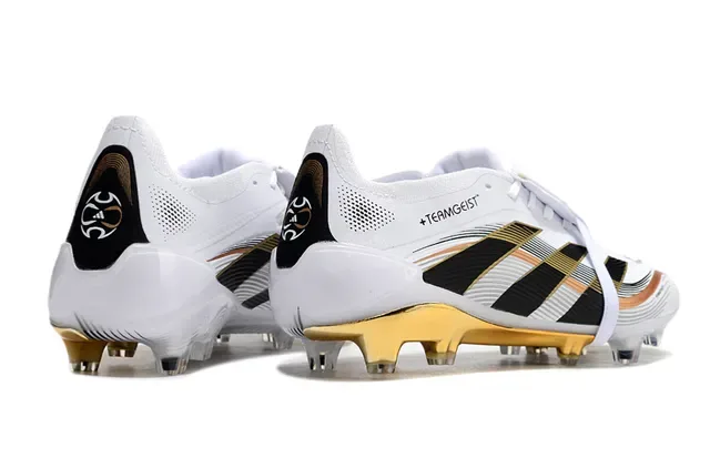 Chaussures de football Adidas Predator +Teamgeist Blancs Noirs Dorés Firm-Ground 5