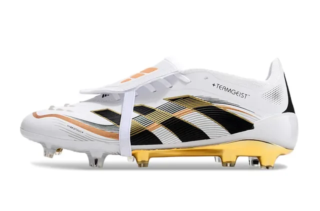 Chaussures de football Adidas Predator +Teamgeist Blancs Noirs Dorés Firm-Ground 7