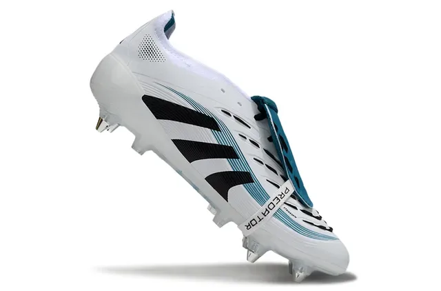 Adidas Predator Blanc Noir Teal Chaussures de Football Sol Firme 2