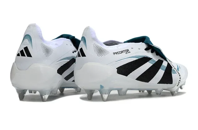 Adidas Predator Blanc Noir Teal Chaussures de Football Sol Firme 5