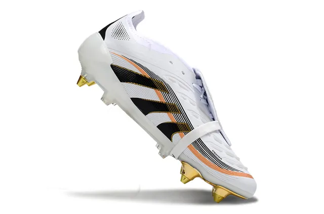 Adidas Predator White Gold Style Cage Haut Plaque Sol Ferme Chaussures de Football 2
