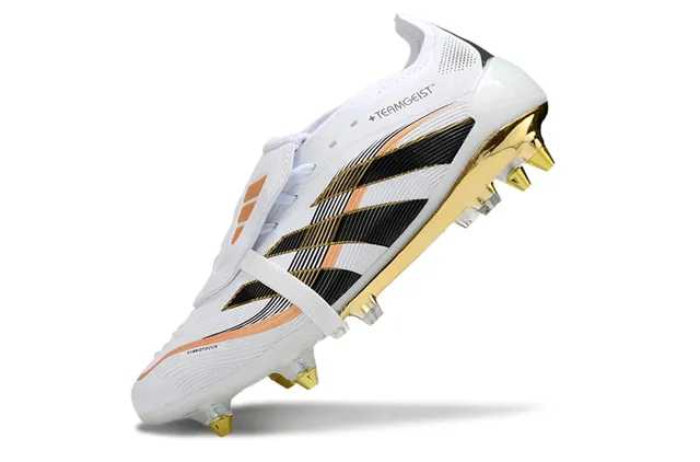 Adidas Predator White Gold Style Cage Haut Plaque Sol Ferme Chaussures de Football 3