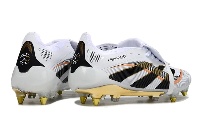 Adidas Predator White Gold Style Cage Haut Plaque Sol Ferme Chaussures de Football 5